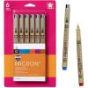 image:imageSAKURA Pigma Micron Fineliner Pens 03 Tip Size Archival Asst Colors 6 PK 50049005 Tip