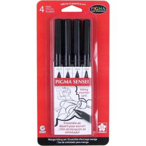image:imageSAKURA 50204 8Piece Pigma Sensei Manga Drawing Kit Black4PC Black Set