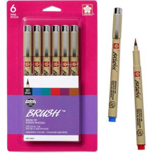 image:imageSAKURA Archival Brush Pens 6 Set Colors may varyBlack  Blue