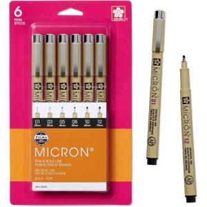 image:imageSAKURA Pigma Micron Black Ink Multitip Set 6 Pack1 Count Pack of 6