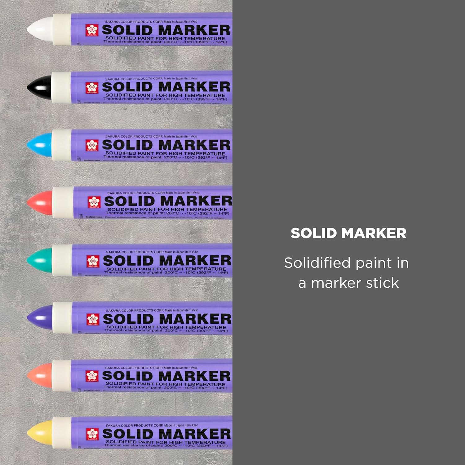 image:imageSakura Solid Paint Markers  8 Permanent Marker Paint Pens  Window Wood amp Glass Marker  Assorted Colors  White Black Yellow Orange Purple Blue Red amp Green  8 Pack