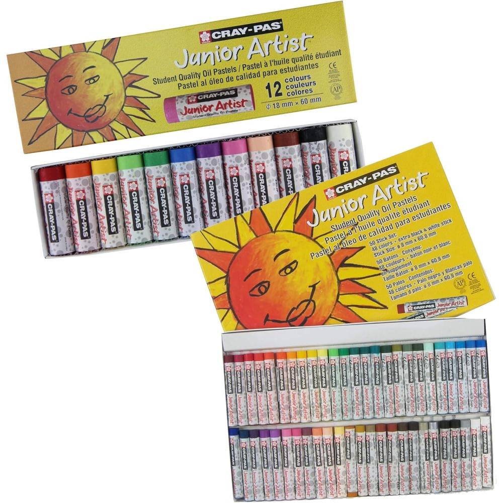 image:imageSAKURA CrayPas Junior Artist Oil Pastel Set  Chubbies Pastel Size  Soft Oil Pastels for Kids amp Artists  12 Colors amp Soft Oil Pastels for Kids amp Artists  50 Sticks
