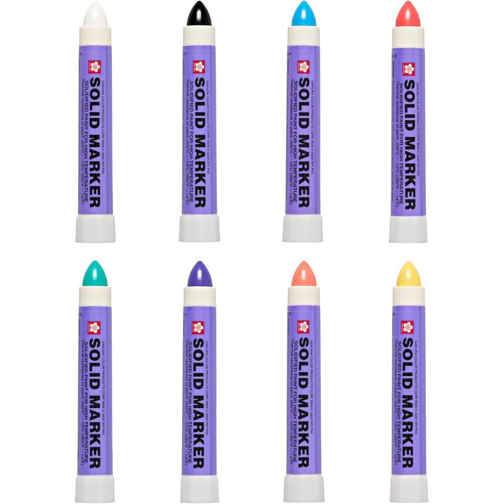 image:imageSakura Solid Paint Markers  8 Permanent Marker Paint Pens  Window Wood amp Glass Marker  Assorted Colors  White Black Yellow Orange Purple Blue Red amp Green  8 Pack