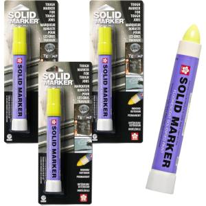 image:imageSakura Solid Paint Markers  Permanent Marker Pens  Window Wood amp Glass Marker  Purple Paint  3 PackXSC302 Fluorescent Lemon