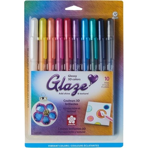 image:imageSAKURA Glaze 3D Ink Pen  3D Ink Pen for Lettering Drawing Ornaments amp More  Great for Art amp Holiday Gifts DIY Projects amp Personalized Gifts for Mom  Assorted Colored  10 Pack